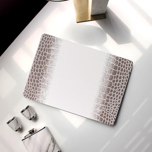 Crocodile Case for MacBook Air 13 inch 2026 M5, 2022-2025 M4/M3/M2 | Model A3449 A3240 A3113 A2681, Texture Crocodile Aligator Skin Snakeskin PU Leather Hardshell & Keyboard Cover, Taupe Ombre - color: ## Taupe Ombre Crocodile