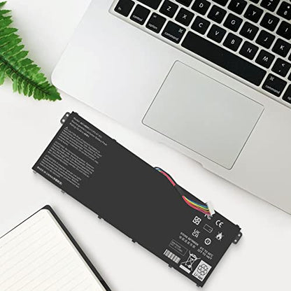 AC14B8K Laptop Battery for Acer Aspire R3-131T R5-471T R5-571T R5-571TG E3-111 E3-112 ES1-511 ES1-512 ES1-531 ES1-520 ES1-111M R7-371T R7-372T V3-111 fits KT.0040G.004, KT0030G.004, 3ICP5/57/80 - size: 11.13*2.15*0.77inch AC14B8K