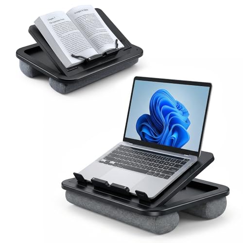 Adjustable Lap Desk with Cushion - 8 Angles Ergonomic Adjustment | Laptop Lap Desk For Bed Couch Car Home Office - Ideal For Reading Drawing Working- Fits up to 14 Inch Laptop Tablet (MINI) - size: MINI