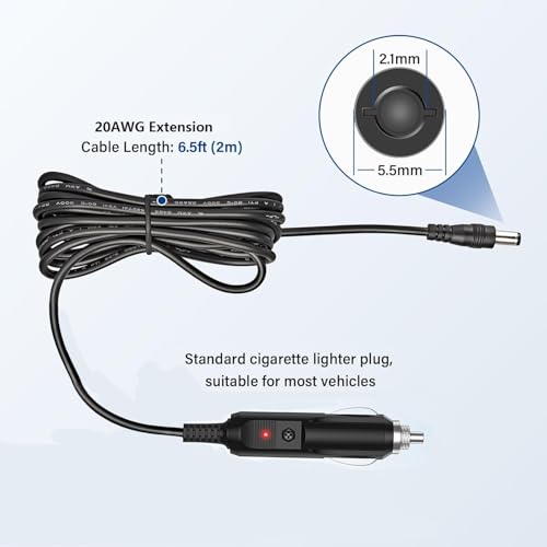 HUZUM 12V Car Charger Adapter for All Neck Back Massage Cushion Replacement Power Cord Cable Cigarette Lighter Compatible with Comfier/Snailax/Zyilion Neck Back Massage Cushion