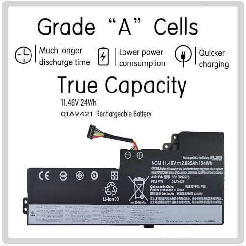 T470 T480 01AV421 01AV489 Internal Battery Replacement for ThinkPad T470 T480 A475 A485 TP25 Series Laptop, Compatible with 01AV419 01AV420 SB10K97577 SB10K97576 SB10K97578 Notebook.