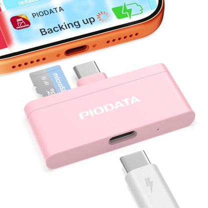 Micro SD Card Reader for iPhone 17/16/15, iPad, Android, Mac, PC, Laptop, USB C Memory Card Reader Adapter, Auto Photo Backup While Charging, Apple MFi Photo Stick iXflash Q w/Free App Pink - color: Pink