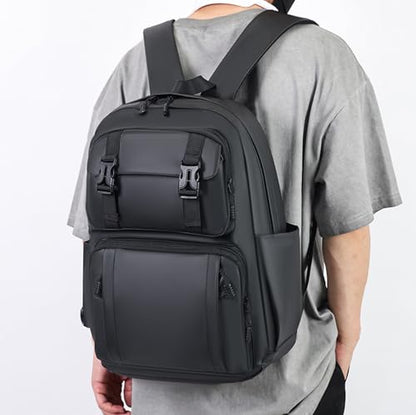 jupkem Laptop Backpack Business Travel Backpacks with USB Charging Port Water Resistant Large Capacity Daypack Gray and Black (Black)
