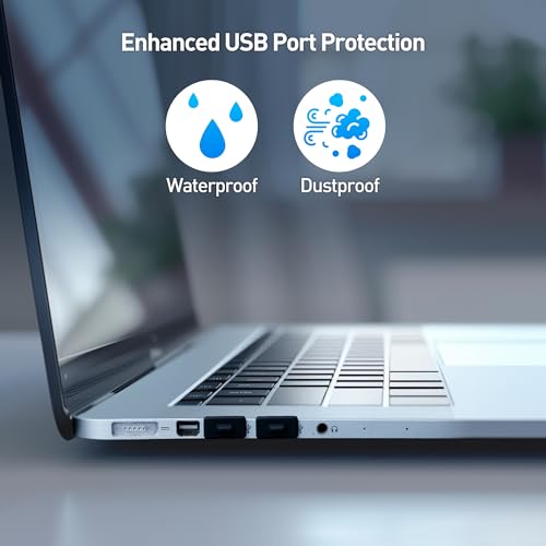 Cable Matters 20-Pack USB Port Covers, USB Dust Plug, Black | USB-A Anti-Dust Covers, USB Port Protector Plugs - style: USB-A