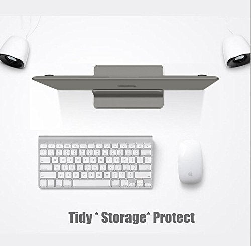 Vertical Laptop Stand for Desk [Adjustable] Sturdy Aluminum Dock Fits All Laptops (up to 20.3 inches) Space Saving, Modern Compact Holder, Compatible with MacBook Pro/Air, Surface, HP, Dell (Gray) - color: Gray