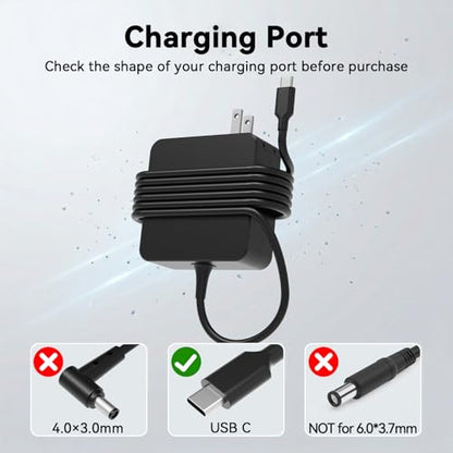 Replacement for Asus Chromebook Charger USB C 45W,Type C Power Adapter | Compatible with HP Lenovo Acer Dell Chromebook Laptop,Steam Deck,Switch 1/2 and More Laptops