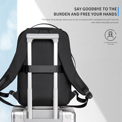 Laptop Backpack for Men Women, 17 Inch Black Lightweight Waterproof Business Backpack, Anti-Theft Work Computer Bag, Durable Daypack Casual Backpack for Work College Weekender Travel