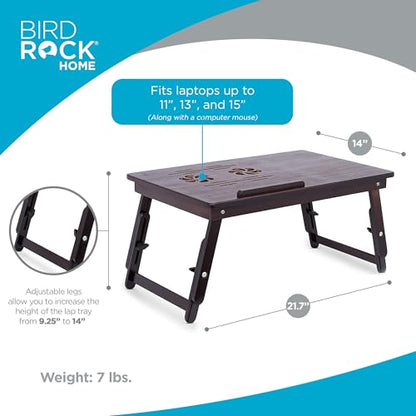 Bamboo Ventilation Lap Tray with Adjustable Legs (Walnut)