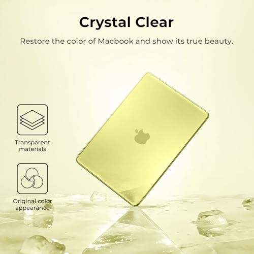 EooCoo Case for MacBook Neo 13 inch 2026, Scratch Resistant, Crystal Citrus | Lightweight, Sturdy, Easy Snap-On, Against Scratches & Everyday Bumps, Model A3404 with A18 Pro Chip - color: Crystal Citrus, size: Neo 13-inch