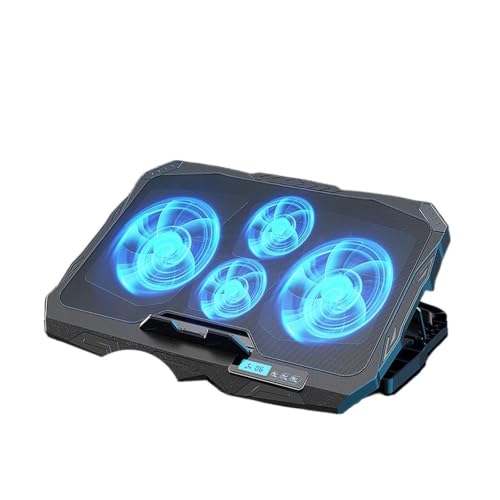Laptop Cooling Stand 5 Height and 6 Wind Speed Adjustable for 17 Inch Notebook with 4 Fans Liquid Crystal Display and 2 USB Port