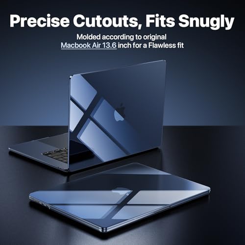 Soonjet Compatible with MacBook Air 13 inch Case, Crystal Clear Shell, Fits 2026-2022 M5/M4/M3/M2,A3449 A3240 A3113 A2681, Color-Matched Transparent Design for MacBook Air 13.6 inch - color: Crystal Midnight
