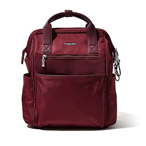 Baggallini Soho Backpack - Travel Laptop Backpack for Women - Lightweight Water-Resistant Luggage Bag, Dark Cherry - color: Dark Cherry