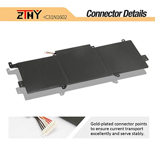 ZTHY C31N1602 Laptop Battery Replacement for Asus ZenBook U3000U UX330 UX330U UX330UA UX330UAK UX330UA-1A UX330UA-1B UX330UA-1C UX330UA-FB018R FB161T Series C31N16O2 0B200-02090000 11.55V 57Wh - size: 12.01*4.8*0.16 inch C31N1602