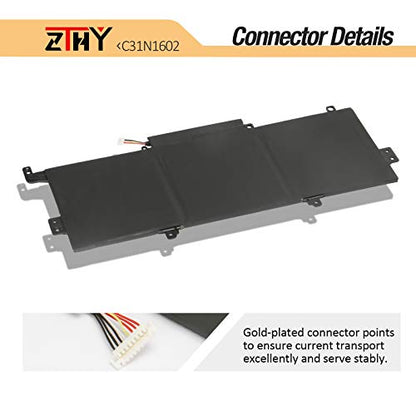 ZTHY C31N1602 Laptop Battery Replacement for Asus ZenBook U3000U UX330 UX330U UX330UA UX330UAK UX330UA-1A UX330UA-1B UX330UA-1C UX330UA-FB018R FB161T Series C31N16O2 0B200-02090000 11.55V 57Wh - size: 12.01*4.8*0.16 inch C31N1602