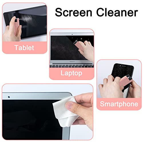 walrfid Touchscreen Screen Cleaner Spray for Phone Laptop TV - Pink | Car Touch Screen Cleaner Kit with Microfiber Cloth for Tablet, PC, Computer Monitor, LCD, Eyeglasses - color: Light Pink