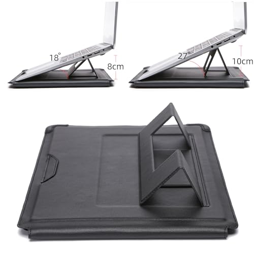 13 Inch Laptop Sleeve with Stand Slim Case for MacBook Neo/Dell XPS - color: Black, size: 13-13.3 Inch
