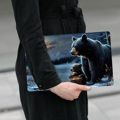 Laptop Skin Sticker Decal 12" 13" 13.3" 14" 15" 15.6",Waterproof Scratch Resistant Vinyl,Reusable Easy to Apply,for MacBook HP Dell Notebooks Netbooks Laptop,2 Wrist Pads,Cute Bear Forest - color: Cute Bear Forest