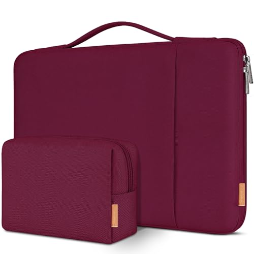 DOMISO 17.3 inch Laptop Sleeve Case Water Resistant Shockproof Protective Computer Bag for 17.3" Notebook/HP Pavilion Envy 17/IdeaPad/LG Gram/MSI with Accesory Bag,Wine - color: Wine, size: 17-17.3 inch