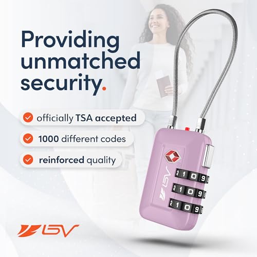 TSA Accepted Luggage Travel Lock, Set-Your-Own Combination Lock for School Gym Locker, Luggage Suitcase Baggage Locks, Filing Cabinets, Toolbox, Case (Purple, 2 Pack) - color: Purple 2-Pack