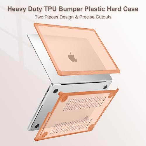 MOSISO Compatible with MacBook Pro 14 inch Case M5 M4 M3 M2 M1 2026-2021 | 3 in 1 Kit Anti-Crack Hard Shell with TPU Bumper, A3427 A3426 A3434 A3112 A3185 A3401 A2918 A2992 A2779 A2442, Cosmic Orange - color: Cosmic Orange