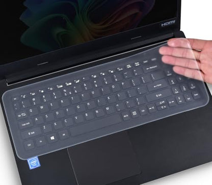 Universal Keyboard Cover Skin for 15.6-16 Inch Laptop Notebook(ASUS, Dell, HP, Lenovo, etc.), Ultra Thin Silicone Keyboard Protector, Waterproof & Dustproof, 13.17 x 5.08 inch, Clear