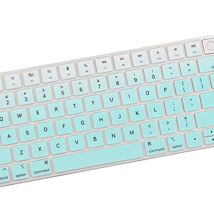 Keyboard Cover Skin for Apple Magic Keyboard A2449 A2450 MK293LL/A MK2A3LL/A, 2024/2023/2021 iMac All-in-One Desktop Keyboard, iMac 24 Inch with M4 /M3 /M1 Chip with Touch ID, US Layout, MintGreen - color: MintGreen