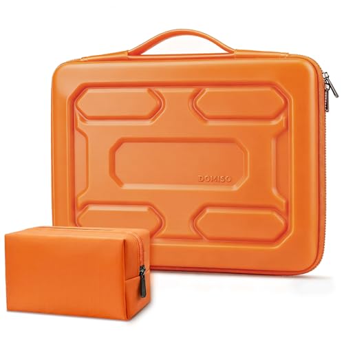DOMISO Laptop Hard Case 15-16 inch Waterproof Shockproof Hard Shell Laptop Sleeve with Handle & Storage Pocket, Compatible with MacBook, HP, Dell, Orange - color: Orange, size: 15.6 inch