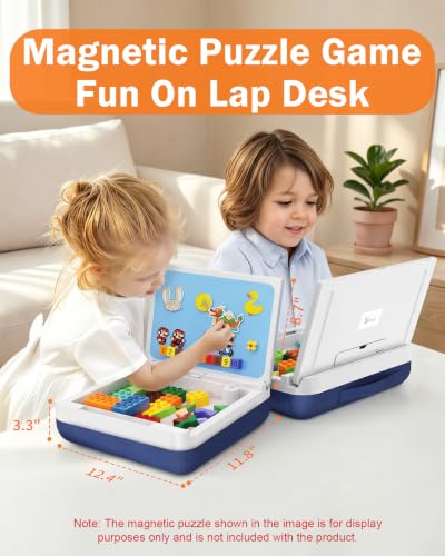 Multifunctional Kids Lap Desk with Storage Cushion (MINI) | Magnetic Pannel, Tablet & Book Stand – Portable iPad Lap Desk for Kids Drawing Writing Learning Playing