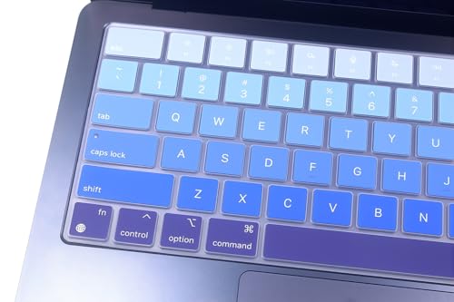 Keyboard Skin Compatible for 2026 MacBook Neo 13" A3404, Air 15.3" 13.6" M5 M4 M3 M2 A3448 A3241 A3114 A2941 A3449 A3240 A3113 A2681, MacBook Pro 14 16 M5 M4 M3 M2 M1 A3426 A3427 A3434 (Ombre Blue) - color: Ombre Blue