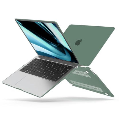 B BELK for MacBook Air 13 inch Case M1 2021 2020 2019 2018, Midnight Green | A2337 A2179 A1932, Matte Plastic Hard Shell for MacBook Air 13.3 inch Case Touch ID with Keyboard Cover & Screen Protector - color: Midnight Green