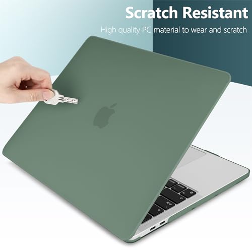 for MacBook Pro 13 inch Case 2023 2022 2021 2020 Release Model: A2338 M2/M1 A2289 A2251 with Touch Bar & Touch ID, Frosted Matte Plastic Hard Shell Case & Keyboard Cover, Midnight Green - color: Midnight Green 2