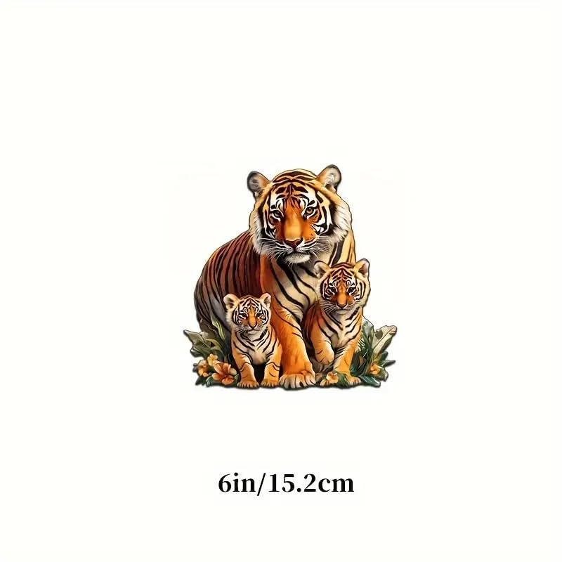 Tiger Family PVC Vinyl Car Decals Stickers Waterproof Self-Adhesive Decals for Cars, Laptops, Trucks, Motorcycles Wall Window Luggage Scratch Cover Door Decor Sticker