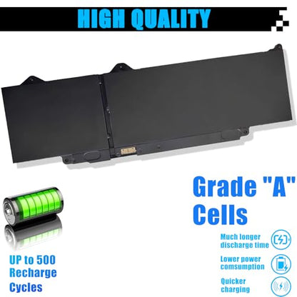 DR02P Laptop Battery Replacement for Dell Latitude 3340 3440 3540 5340 5350 5440 5540 Latitude 3340 5340 5350 2-in-1 Precision 3480 3580 Series R73TC 2X1V9 GTG7N GRWKG KDM9P 0V042N 09HKT5 54Wh - size: 10.35*3.13*0.23 inch DR02P