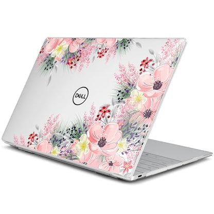 Batianda Blush Garden Case for Dell XPS 13 Laptop 2024 2025 | Fits Model 9340/9345/9350 13.4" Display, Lightweight Slim Hard Shell Protection for Women, Students and Floral Lovers - color: Pink flowers