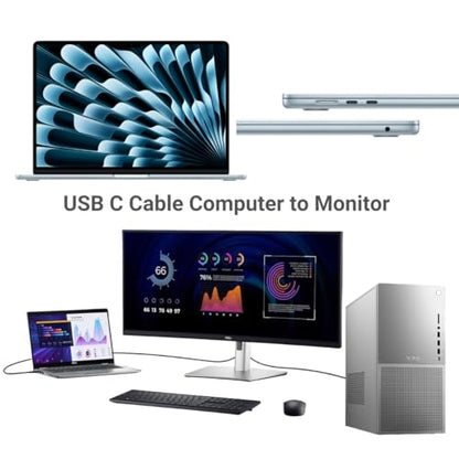 Ubluker USB C to USB C Cable 40Gbps 1 FT Short, 240W 100W 60W USB4 Cable 24PIN with Thunderbolt 4 Emarker 48V 5A PD 3.1 Video Audio Data Charger for iPhone17 16 15 Galaxy S26 25 Display PC MacBook - size: 1 feet