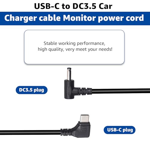 3.3Ft USB-C to DC Car Charger Cable for Furrion FOS07TADS Vision S Monitor Replacement Power Supply Cord for 7inch Screen Display Compatible with Hitch Wireless Backup Camera FOS48TA-BL FOS48TAPK-BL - size: 3.3FT