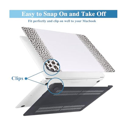Crocodile Case for MacBook Air 13 inch 2026 M5, 2022-2025 M4/M3/M2 | Model A3449 A3240 A3113 A2681, Texture Crocodile Aligator Skin Snakeskin PU Leather Hardshell & Keyboard Cover, Black White - color: ## Black White Crocodile