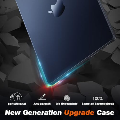 EooCoo Compatible with MacBook Air 15 inch Case M5 2026 2025 2024 2023 M4 M3 M2 Model A3448 A3241 A3114 A2941, Frosted Plastic Hard Shell Cover, Matte Finish Surface, Matte Midnight - color: Frost Midnight