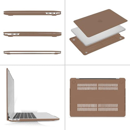 MOSISO Compatible with MacBook Pro 13 inch Case M2 M1 2026 2025 2024-2016 | A2338 A2251 A2289 A2159 A1989 A1708 A1706, Plastic Hard Shell&Keyboard Cover&Screen Film&Storage Bag, Caramel Brown - color: Caramel Brown