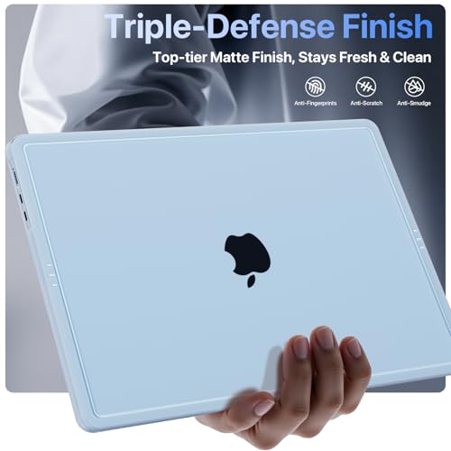 Soonjet for MacBook Air 15 inch Case M5 M4 M3 M2 2026-2023 Mac Laptop Cover | Anti Crack, Matte Sky Blue Clear, Color Match, Fingerprint & Scratch Resistant, Protective Hard Shell, Ultra Thin & Light - color: Sky Blue Clear