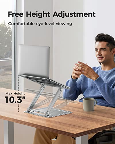 Adjustable Laptop Stand, Portable for 17.3inch Laptops, Holds Up to 17.6lbs, Ergonomic Posture & Heat Dissipation - color: Sliver
