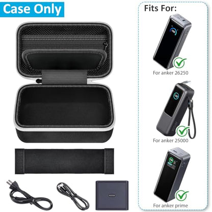 Power Bank Case Compatible with Anker Prime Power Bank 26250 (300w)/ 27650/ 25000/ 24000mAh(737) Power Banks, Storage Organizer for 100W Charging Base, Cable for Business Travel Outdoor Use (Box Only) - style: For Power Bank Only