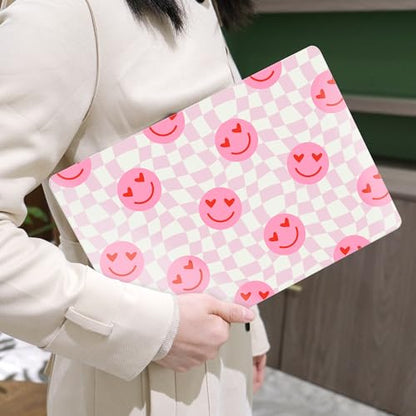 MEEgoodo for M2 MacBook Pro 13 inch Case 2022 2021 2020,Crystal Cover Fit Model A2338 M2/M1 A2251 A2289,Clear Case for 13.3-inch Laptop,Hard Shell for MacBook Pro M2, Checkered Pink Hearts - color: Checkered Pink Hearts