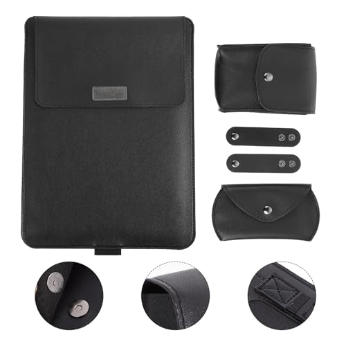 NOLITOY 15-inch Laptop Sleeve Bag with Bracket and Accessory Pocket, Portable Storage Organizer Compatible with MacBook, Black Laptop Carrying Case for Travel and Work