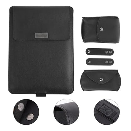 NOLITOY 15-inch Laptop Sleeve Bag with Bracket and Accessory Pocket, Portable Storage Organizer Compatible with MacBook, Black Laptop Carrying Case for Travel and Work