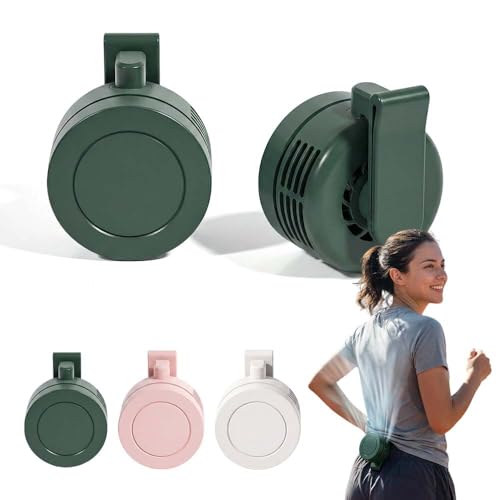 Rotatable Portable Mini Clip-on Fan,2026 New Mini Bladeless Silent Fan - Small Electric Fan Clip on for Shirt and Waist,Adjustable 3-Speed Suspended Whirlwind Fans, For Outdoor and Travel (Green) - color: Green