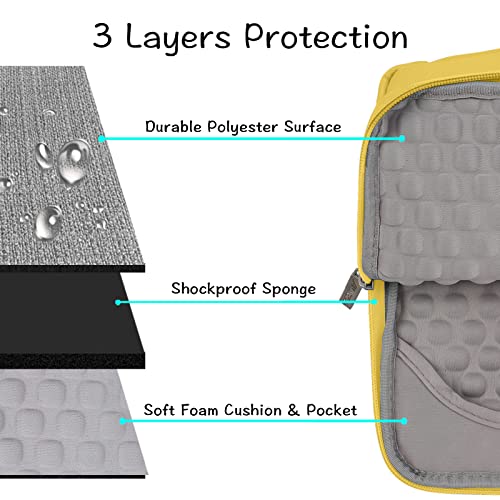 MOSISO Laptop Case 13.3 inch, 13-13.3 inch Laptop Sleeve with Handle Compatible with MacBook Air/Pro 13/Pro 14 M5 M4 M3 M2 M1,HP Dell ASUS Lenovo, Polyester Multifunctional Computer Bag, Yellow - color: Yellow, size: 13.3 inch