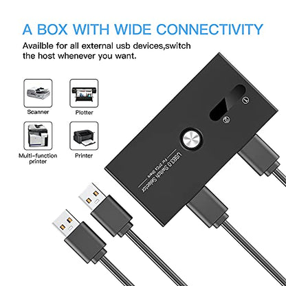 USB Switch, USB 3.0 Switcher 2 Computers Share 4 USB for PC Mouse Keyboard Printer Scanner, USB KVM Switch Selector Compatible with Windows, Mac, Linux - size: USB 3.0 SWITCH