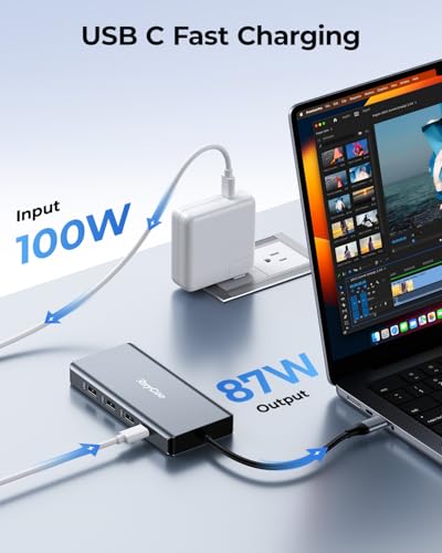 USB C Docking Station Dual Monitor Adapter, 8 in 1 Laptop Docking Station 3 Monitors Quadruple Display USB C Hub Dongle to 4K HDMI+DP+VGA - color: Silver