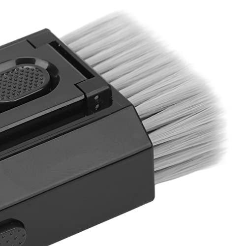 Cuifati 8 in 1 Detachable Keyboard Cleaning Brush with Hook and Loop, Versatile for Phone Laptop Tablet Headset Deep Crevice Cleaning, Builtin Key Puller (Black) - color: Black